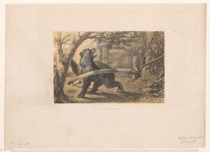 Björn i en fälla En spelbåge (titel på objekt) av Hendrik Adriaan Christiaan Dekker