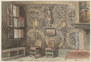 Interiör av det gamla Brouwershuis i Antwerpen av Hendrik Adriaan Christiaan Dekker