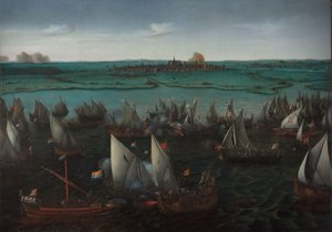 Strid mellan holländska och spanska fartyg på Haarlemmermeer Strid mellan holländska och spanska fartyg på Haarlemmermeer, 26 maj 1573 av Hendrick Cornelisz. Vroom