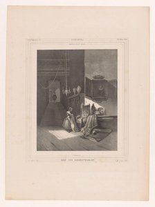 Kvinna i interiör Intérieur du 17me siècle / En gammal riddarbostad (titel på objektet) av Hendrik Frederik Sartor
