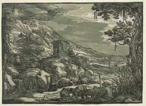 Arkadiskt landskap, ca. 1615. av Hendrik Goltzius