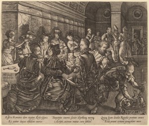Bankett i Tarquinius Collatinus hus av Hendrik Goltzius