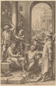 Kristus krönt med törnar av Hendrik Goltzius