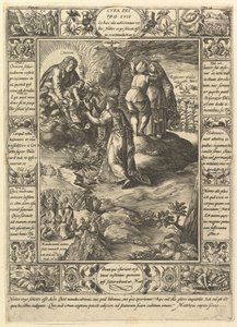 Cura Dei Pro Suis, från Allegories of the Christian Faith, från Christian and Profana Allegories. av Hendrik Goltzius