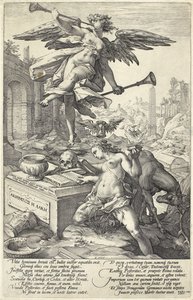 Berömmelse och historia, från romerska hjältar, 1586 av Hendrik Goltzius