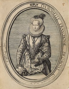 Françoise av Luxemburg, grevinna av Gavre, Dame de Fiennes 1495-1557, 1580. av Hendrik Goltzius