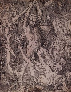 Hercules och Cacus av Hendrik Goltzius