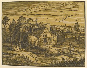 Landskap med stuga, ca. 1597-98. av Hendrik Goltzius