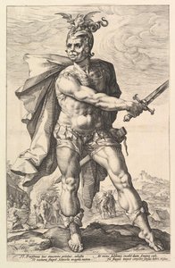 Mucius Scaevola, från serien The Roman Heroes, 1586 av Hendrik Goltzius