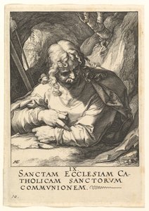 St. Jakob den Mindre, från Kristus, apostlarna och St. Paulus med trosbekännelsen, ca. 1589. av Hendrik Goltzius