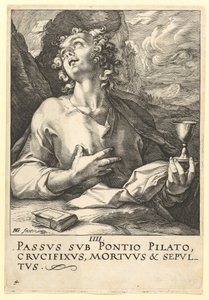 Johannes, från Kristus, apostlarna och Paulus med trosbekännelsen, ca. 1589. av Hendrik Goltzius