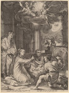 Tillbedjan av herdarna av Hendrik Goltzius