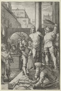 Flagelationen från The Passion. av Hendrik Goltzius