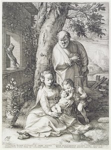 Den heliga familjen med S:t Johannes av Hendrik Goltzius