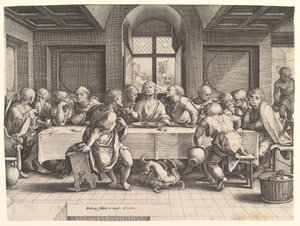Den sista måltiden, 1585. av Hendrik Goltzius
