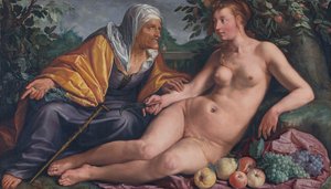 Vertumnus och Pomona av Hendrik Goltzius