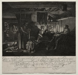 Jupiter och Merkurius vid Filemons och Baucis hus av Hendrik Goudt
