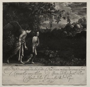 Tobias och ängeln (stor tallrik)
