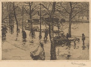 Kanal i regnigt väder av Hendrik Henrichs (signed by artist)