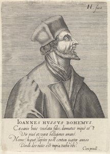 Porträtt av John Hus, 1599 av Hendrik Hondius the Elder