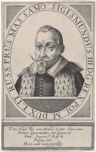 Porträtt av Sigismund III Vasa, kung av Polen 1566-1632, 1608 av Hendrik Hondius the Elder