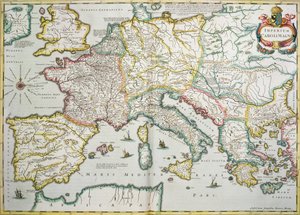The Empire of Charlemagne (742-814) från "Le Nouveau Theatre du Monde", 1639