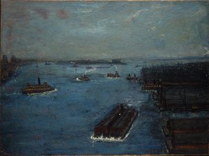East River, tidig kväll, ca 1908 (olja på duk) av Hendrik J. Glintenkamp