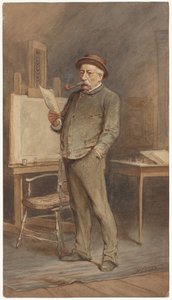 Porträtt av Charles Rochussen i hans ateljé av Hendrik Jan Carel Linse