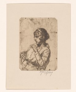 Kvinna i en stol av Hendrik Jan Wesseling (signed by artist)