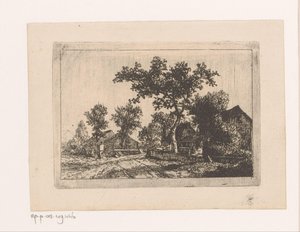 Man och kvinna i samtal i en by av Hendrik Jozef Franciscus van der Poorten