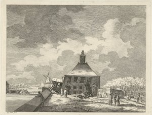 Sagging Muiderpoort, sett från skansen, 1769 av Hendrik Keun