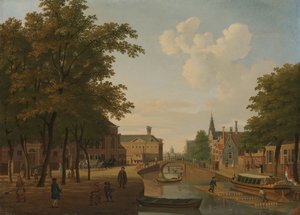 Utsikt över Houtmarkt, Amsterdam av Hendrik Keun