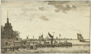 Utsikt över hamnen på Oude Hooft i Rotterdam