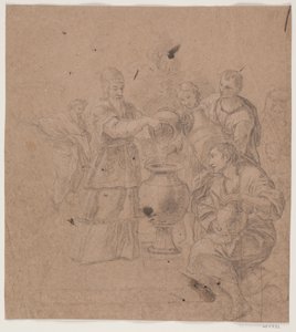 Abraham och Melkisedek. (1 Mosebok, 14, 17 f.)