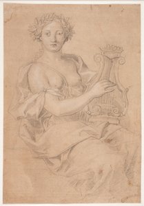 Lyraspelande musa (Erato?) av Hendrik Krock