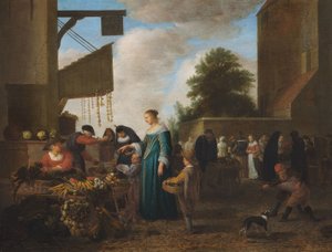 Grönsaksmarknad, ca 1660 (olja på ek)