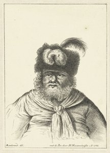 Sittande man med pälsmössa av Hendrik Nieuwenhuysen
