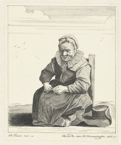 Sittande gammal kvinna med radband av Hendrik Nieuwenhuysen