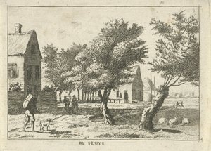 Resenär i en by Av Sluys (titel på objekt) Landskap i Schieland-regionen (serietitel)