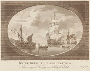 Fartyg på lugna vatten Water Face, De Morgenstond (titel på objekt)