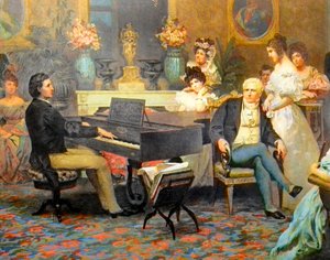 Chopin spelar piano i Prince Radziwils salong