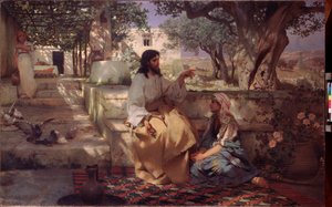 Kristus i Martas och Marias hus. Målning av Henryk Siemiradzki (1843-1902), olja på duk