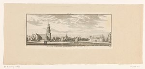 Utsikt över IJsselstein, 1774 Staden och slottet Ysselstein, sett utanför Yssel-porten. 1744 (titel på objekt)