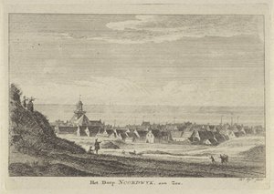 Utsikt över Noordwijk aan Zee Byn Noordwijk aan Zee (titel på objekt) av Hendrik Spilman