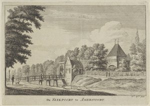 Utsikt över Slijkpoort i Amersfoort Slijkpoort i Amersfoort (titel på objekt) av Hendrik Spilman