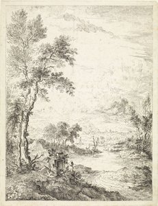 Landskap med en flod av Hendrik Tavenier