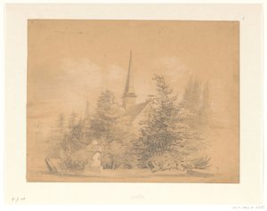 Kyrka mellan träd