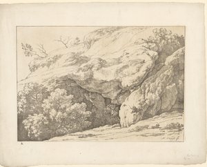 Stenar med buskar Tentamina Lithographica (serietitel) Italienska landskap (serietitel)