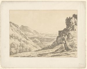 Ruin med utsikt Tentamina Lithographica (serietitel) Italienska landskap (serietitel)