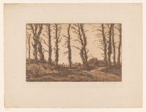 Oud Blaricummerweg (originaltitel på objekt) av Hendrik Weegewijs (signed by artist)